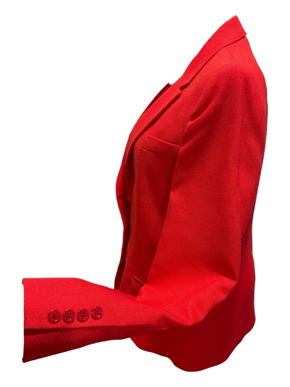 LINEN 90s CLASSIC RED 2 BUTTON FITTED BLAZER FULLY LINED QUIET LUXURY SZ 12 - Picture 5 of 9